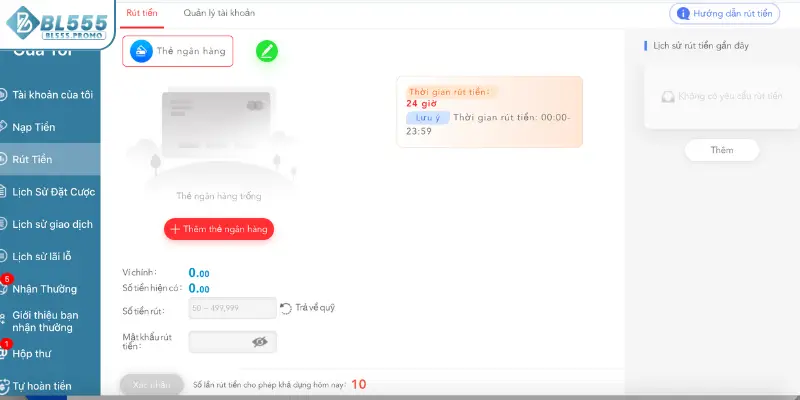 Những điều cần biết khi rút tiền BL555
