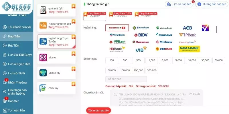 Thanh toán nhanh chóng bằng tài khoản ngân hàng
